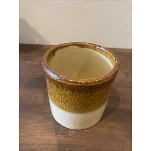 R.R.P. Co Roseville USA  Vintage Crock Canister/Utensil Holder  6" Glaze